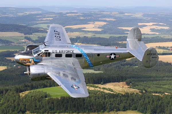 Beech C-45H Expeditor Air to Air